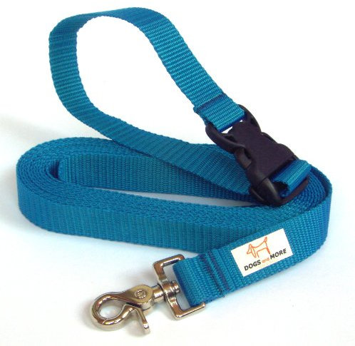 DOGS and MORE - VERLÃNGERBARE Schleppleine mit LÖSBARER Handschlaufe - Basis 5 Meter (Blau; 25 mm breit) / Suchleine/Feldleine