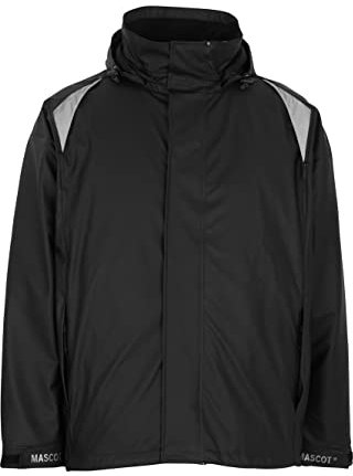 Mascot 50202-859-09 Lake Aqua Wind and Waterproof Rain Jacket, Size M, Black