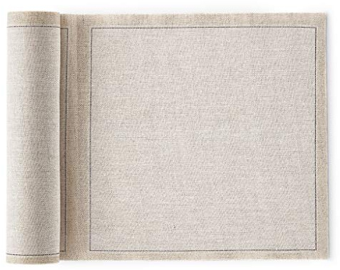 MY DRAP – Rouleau de 20 serviettes en tissu , Serviettes Événements , 50 % Lin - 50 % Coton , Réutilisables , 20 x 20 cm , Couleur Naturelle , Format Rouleau, en Unités Prédécoupées