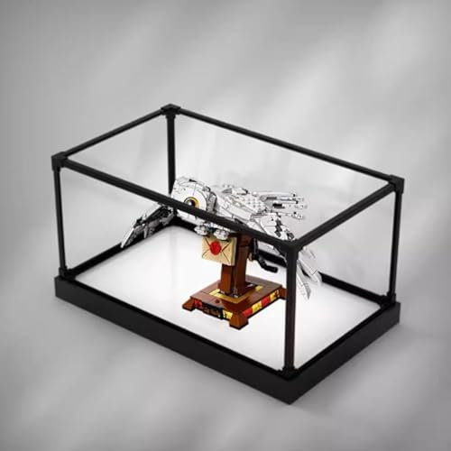 Transparent Acrylic display box, for Lego 75979 Owls model, Dustproof Storage Display Box (Model Not Included) (White base)