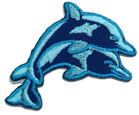 Catch the Patch Baby Delfin - (Größe: 6,9 x 4,1 cm) – Aufbügler & Applikationen in verschiedenen Größen – Ideal für Kleidung, Schulranzen, Jeans & Rucksäcke