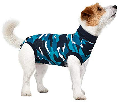 Suitical Recovery Suit Hund, XS, Blau Camouflage