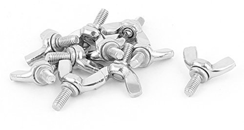 sourcing map métrique M4 x 8 mm 304 Acier inoxydable Papillon Aile Vis Boulons 10 pcs