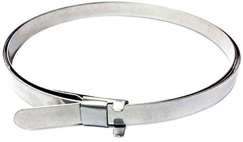 Alkan Lot de 10 colliers de serrage universels préfabriqués en acier inoxydable AISI 430 - 360 + 740 mm - Convient pour pinces à collier de serrage