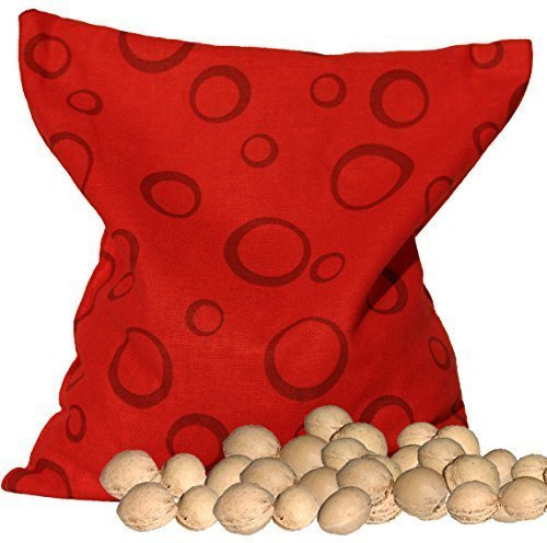 Schwarzwälder Kirschkernsäckchen rot mit Kreisen (24x24cm) Kirschkernkissen