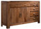 MASSIVMOEBEL24.DE | Shaman Sideboard aus Massivholz #40 | aus Akazienholz - Honig, lackiert | 2 Türen - 6 Schubladen | 150x45x90cm | Kommode Tv-Sideboard Wohnzimmer-Schrank