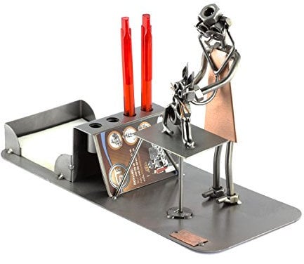 Steelman24 I Schraubenmännchen Tierarzt Schreibtisch Organizer I Made in Germany I Handarbeit I Geschenkidee I Stahlfigur I Metallfigur I Metallmännchen