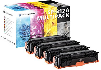 4 Schneider Printware Toner (25% mehr Inhalt) kompatibel für CF380X CF380A CF381A CF382A CF383A HP 312A für HP Color Laserjet Pro M476dw MFP M476dn MFP 476nw M476dw 476dn