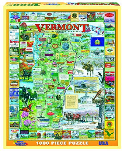 White Mountain Puzzles Vermont - 1000 Piece Jigsaw Puzzle | Large Pieces, Gift for Adults and Family, 24x30 in