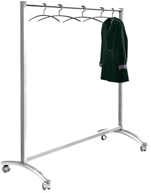 kerkmann 6030 Kleiderständer Event, Mobil, alusilber | Mobil, Höhe 1710 mm, Breite 1780 mm, Bügelrohr-Ø 30 mm