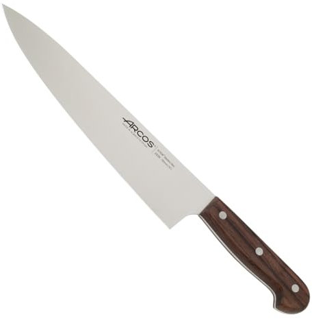 Arcos Serie Atlantico - Cuchillo Cocinero - Hoja de Acero Inoxidable de 250 mm - Mango de madera Palisandro color marrón