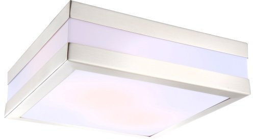 GLOBO E27 Creek Energiesparlampe, quadratisch, für den Außenbereich, IP44, silberfarben