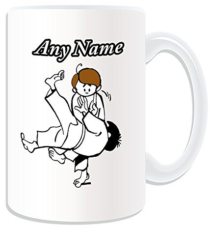 Grande tasse Judo (thème arts martiaux, blanc) – n'importe quel nom/message sur votre unique – Kung Fu Japon Judoka