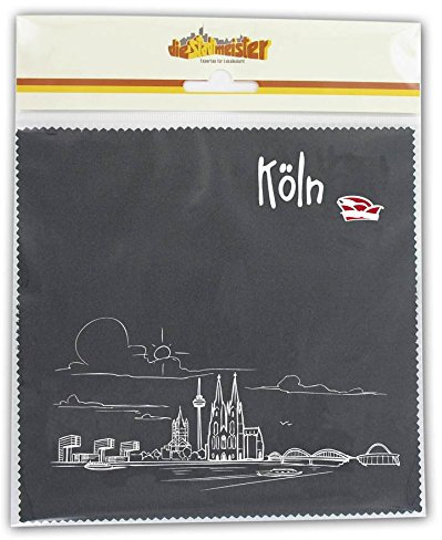 die stadtmeister Glasreinigungstuch/Brillenputztuch ''Skyline Köln'' - schwarz
