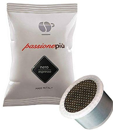 Lollo Caffè Passione Piu, Miscela Nera- 100 Capsule - Compatibili con le Macchine ad uso domestico Uno System*