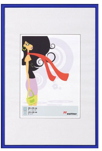 Bilderrahmen von Walther New Lifestyle Kunststoffrahmen 40x50 Blau - Normalglas 2er Pack