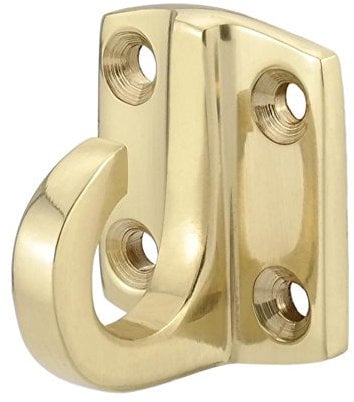 Kanirope® Wandhalter mit Haken Messing glänzend für Absperrkordel Absperrseile Treppenseile Handlaufseile