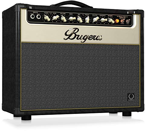Bugera V22 INFINIUM Combo de válvulas de 2 canales vintage de 22 vatios con multiplicador de vida útil de válvulas INFINIUM, altavoz Turbosound original y reverberación