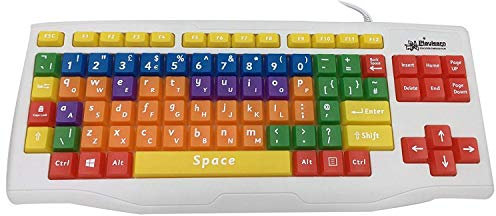 Playlearn Special Needs Children's Computer USB Keyboard - Upper Case & Lower Case - Color Coded SEN