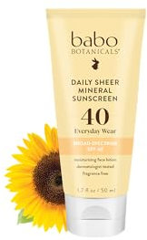 Babo Botanicals Daily Sheer Sunscreen SPF40 - Fragrance Free - For Face & Extra Sensitive Skin 50ml