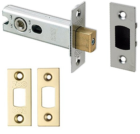 Bathroom Tubular Stainless Steel Door Deadbolt with Plates 2.5 or 3 3 (76mm) Brass