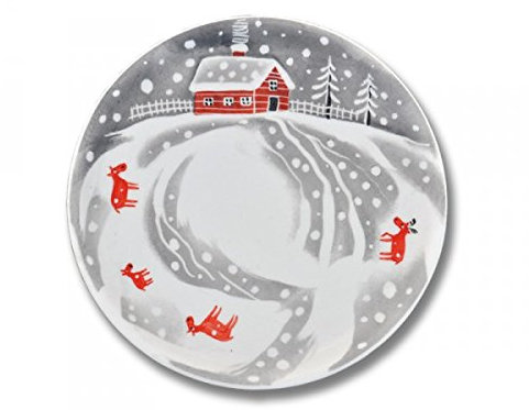 Helina Tilk Schneeelche Tortenplatte 31 cm Porzellan handbemalt