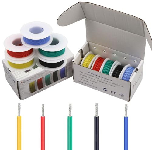 Striveday™ 30 AWG Flexible Silicone Wire Electric wire 30 gauge Coper Hook Up Wire 300V Cables electronic stranded wire cable electrics DIY BOX-1