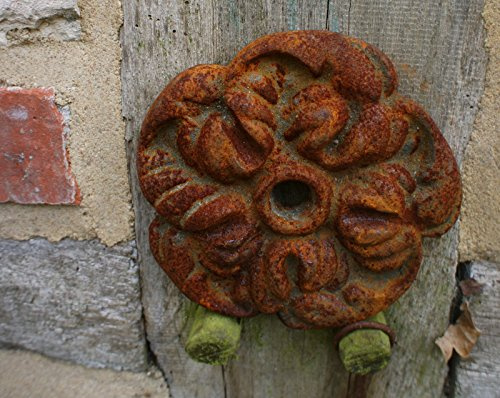 Antikas - Maueranker Dekoration am Fachwerk+Gartenmauer Ornament Rosenblüte Pfettenanker