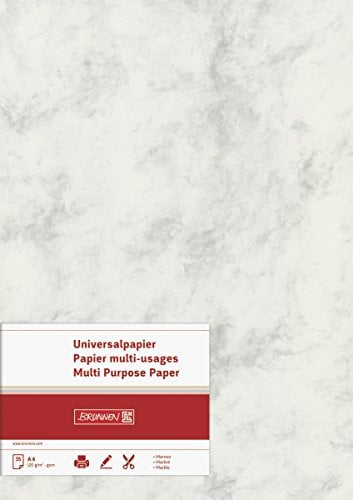 BRUNNEN Multifunktionspapier Universalpapier Marmor | A4, 120 g/m², grau, 35 Blatt