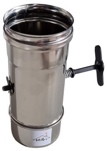 UTILFER Canne Fumarie Manicotti Tubi Acciaio Inox Aisi 304 Cm 19X0, 5Mm CON VALVOLA MASCHIO - FEMMINA, 150