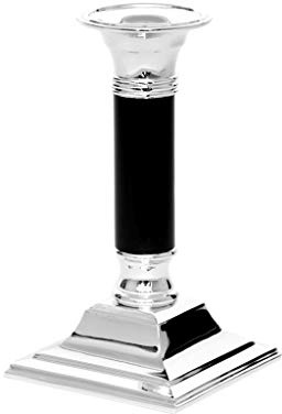 Brillibrum Design Kerzenleuchter Versilbert Kerzenleuchterschaft Schwarz Kerzenhalter Für Stabkerzen 15cm