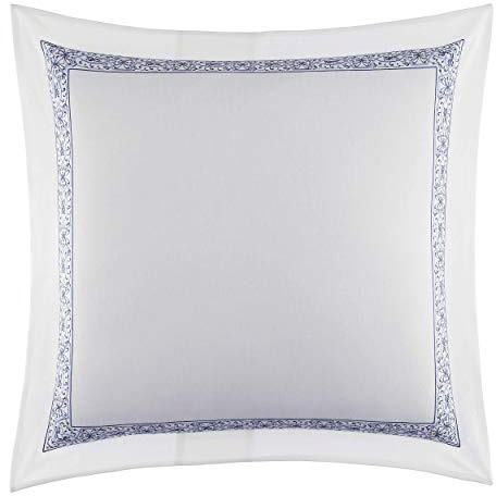 Laura Ashley - Euro Sham, 100% Smooth Cotton with Envelope Closure, Throw Pillow Cover for Bed or Couch, Oeko-Tex Certified (Charlotte Blue, 26 x 26)