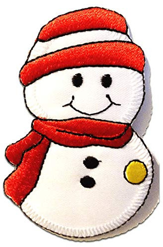 Catch the Patch Schneemann weihnachten - (Größe: 7,5 x 5 cm) Aufnäher, Bügelbilder, Aufbügler, Applikationen, Patches, Sticker zum Aufbügeln oder Aufnähen – für Kleidung, Taschen, Jacken