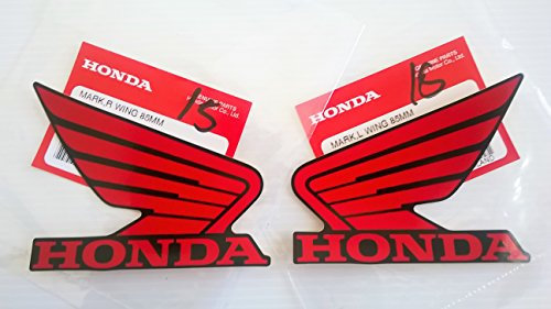Honda Parafanghi Carburante Serbatoio Gas Serbatoio Adesivi Decalcomanie 2 x 85mm ROSSO / NERA Sinistra E Destra 100% GENUINE