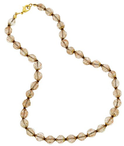 GlassOfVenice Murano Glass Sommerso Necklace - Champagne
