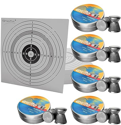 shoot-club 2500 H&N Germany Plinking Diabolos Kal. 4,5mm + 100 Zielscheiben mit 250g/m²