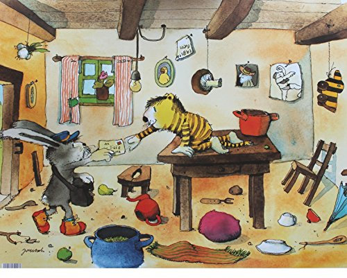Poster 58x48 Janosch POST IST DA - Bild Kunstdruck Kleiner Tiger Neu