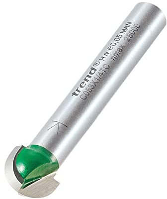 Trend CraftPro Cavetto Router Cutter Bit, 1/4 Inch Shank, 4.8mm Radius and 9.5mm Cut Diameter, Tungsten Carbide Tipped, C053X1/4TC