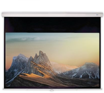 DELUXX Advanced Slow-Motion Heimkino- und Business-Rollo-Leinwand Mattweiss Interio mit Softeinzug und Fieberglasgewebe - 16:9-221x124 cm - 100 Zoll