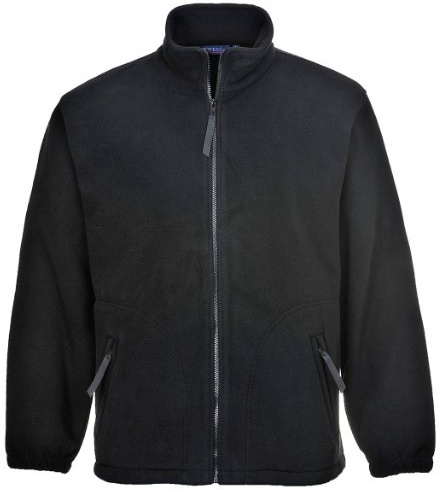 Portwest F400 Argyll Warme Fleecejacke Taschen mit Reißverschluss Business | Schwarz, S, UPF 50+, EN 14058 Klasse 1, Polyester, Baumwolle, Elastische Bündchen, Schrägtasche, Frontreißverschluss, Leicht