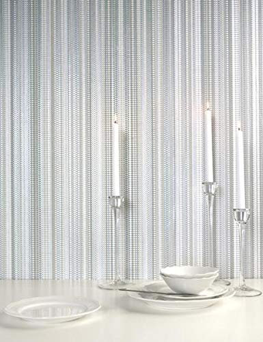 Holden Décor Java Striped Pattern Aztec Motif Metallic Silver Wallpaper (Grey Silver 98390)