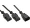 5er Set InLine Netz-Y-Kabel (1x Kaltgeräte-Buchse, 2X Kaltgeräte-Stecker, 1,8m) schwarz