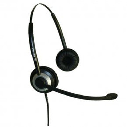 Imtradex BasicLine TB Headset binaural/zweiohrig für Auerswald COMfortel 2500 Telefon, kabelgebunden mit NC, ASP und QD-Stecker
