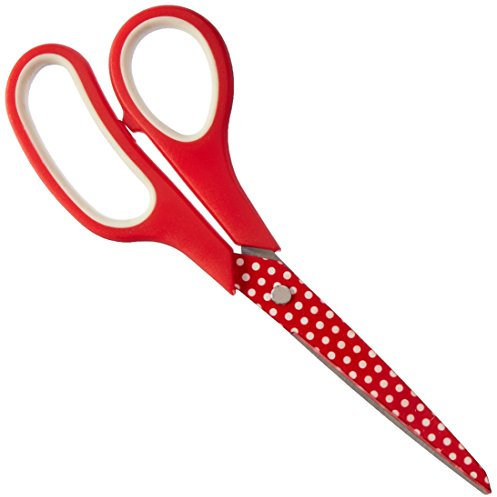 Tacony Corporation Allzweckschere rot-weiß-gepunktet für Stoffe, Küche und Haushalt, 21 cm / 8 1/2