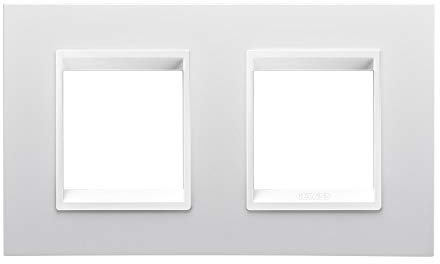 Gewiss Chorus – Placca Lux Interruttore 2 + 2 moduli orizzontale Monochromo Bianco