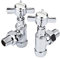 Chrome Traditional Style Towel Radiator Rail Valves Angled Central Heating Taps 15mm Designer Rads Pair Modern Bathroom