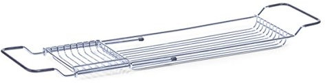Zeller 18409 Badewannenablage, ausziehbar, ca. 65,5-76,5 x 15,5 x 4 cm, Silber, 1 - Pack