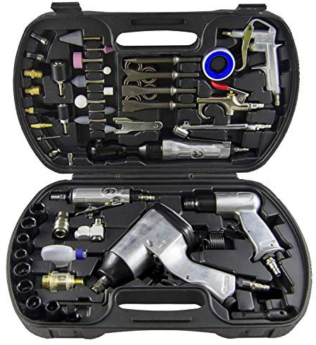 JBM 52331 - Kit Herramientas neumáticas Pistola y carraca neumática con Accesorios