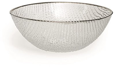 Excelsa Ensaladera Platinum, Cristal, Borde Transparente/Plateado, 23 x 23 x 10 cm