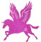 Fabric Glitter Small Unicorn Wing Horse Hot Pink Iron-On DIY Bling Tshirt Transfer Patch